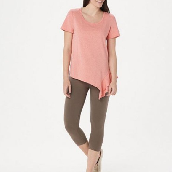 AnyBody Cozy Knit Side Ruffle Tee  3049 - Picture 3 of 3